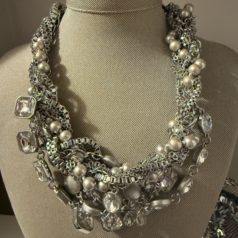Chloe + Isabel Silver and Pearl Statement Necklace